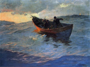 Lucha por el barco de captura Edward Henry Potthast Pinturas al óleo